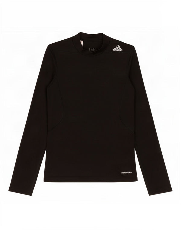 Adidas Boys Climawarm Graphic Top Long Sleeve 13-14 Years Black Polyester