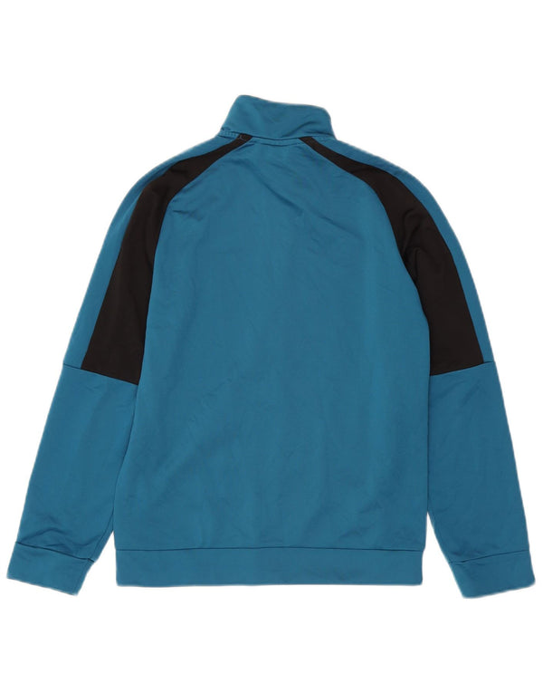 Puma Jungen Grafik-Trainingsanzug-Top-Jacke, 11–12 Jahre, blaues Farbblockdesign