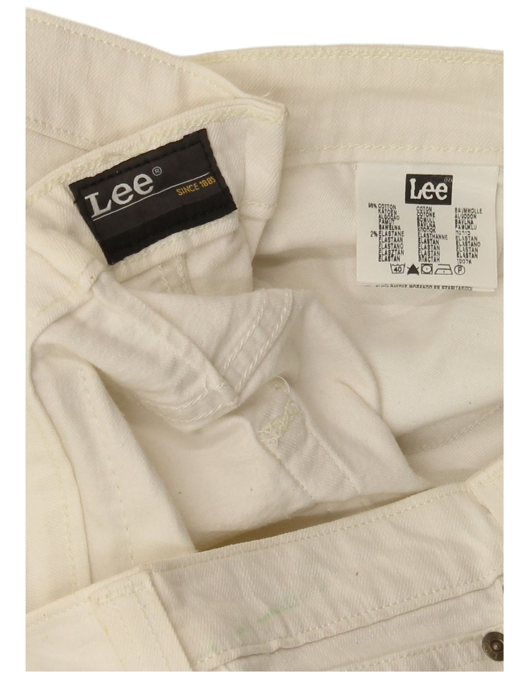 Lee Damen Powell Jeans W36 L33 Weiße Baumwolle