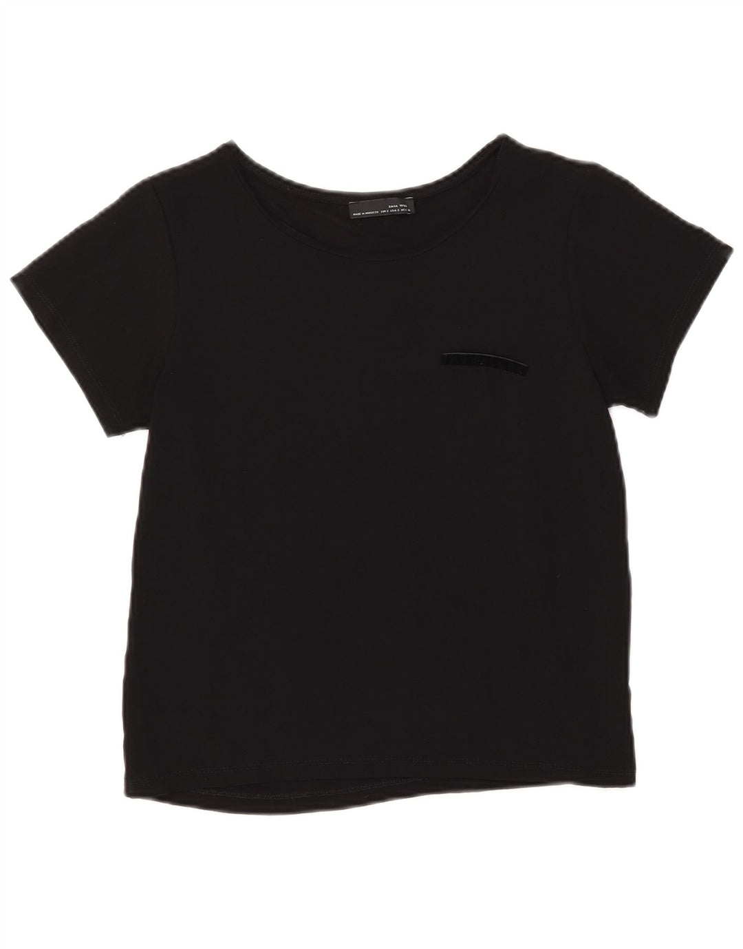 Zara Damen Crop T-Shirt Top UK 8 Small Schwarz