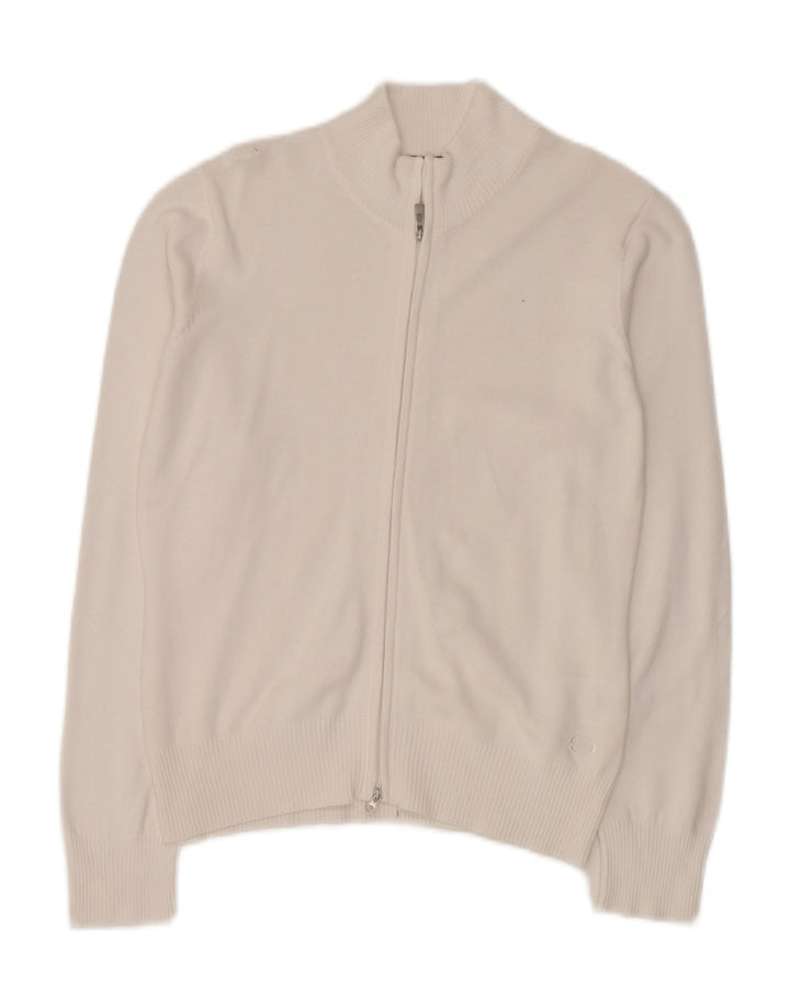 Sergio Tacchini Damen Strickjacke Pullover IT 44 Mittelweiße Baumwolle