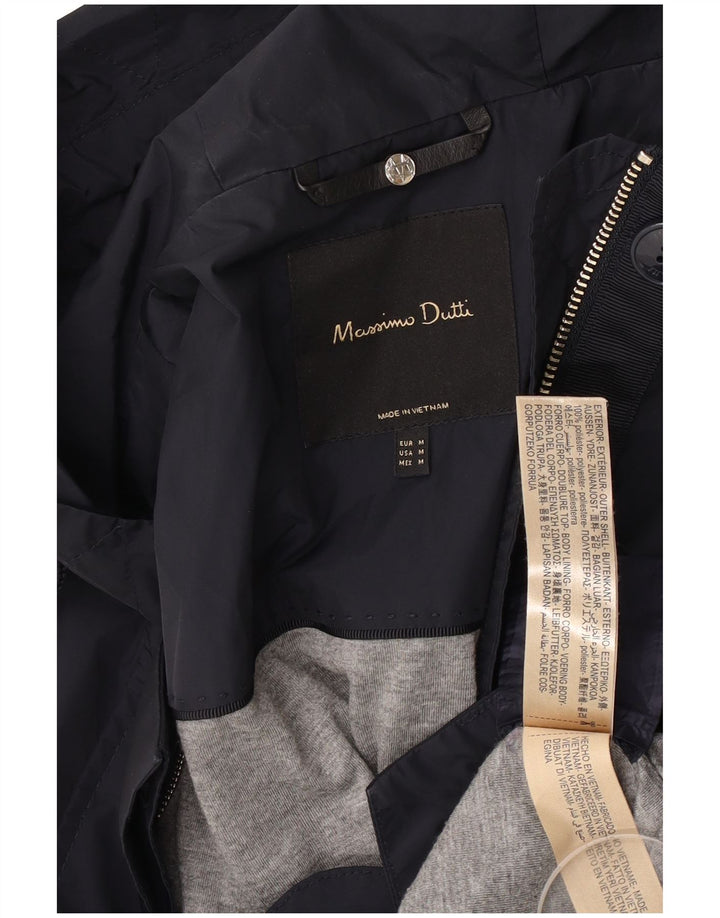 Massimo Dutti Damen-Bomberjacke mit Kapuze, übergroß, Gr. 14, mittleres Marineblau