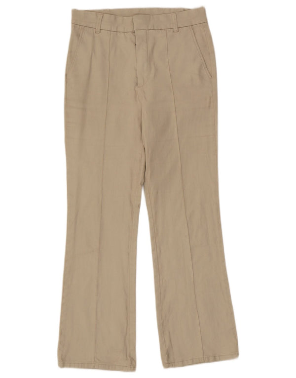 Massimo Dutti Damen Bootcut Chinohose US 4 Small W26 L25 Beige Baumwolle