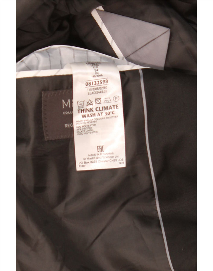 Marks & Spencer Herren-Blazer mit 2 Knöpfen, UK 44, XL, Schwarz, Polyester