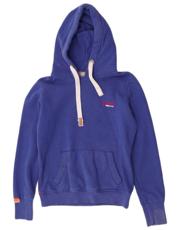 Superdry Damen Kapuzenpullover UK 16 Large Blau Baumwolle
