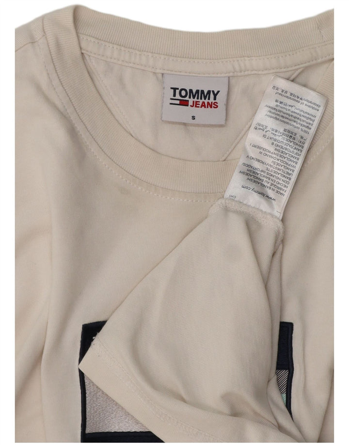 TOMMY HILFIGER Herren Grafik T-Shirt Top Small Weiße Baumwolle