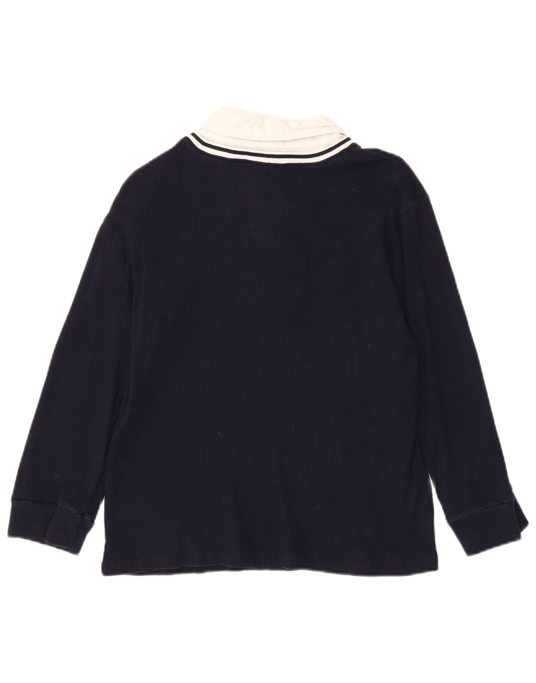 RALPH LAUREN Damen Top 3/4 Ärmel UK 18 XL Marineblau Colourblock Baumwolle