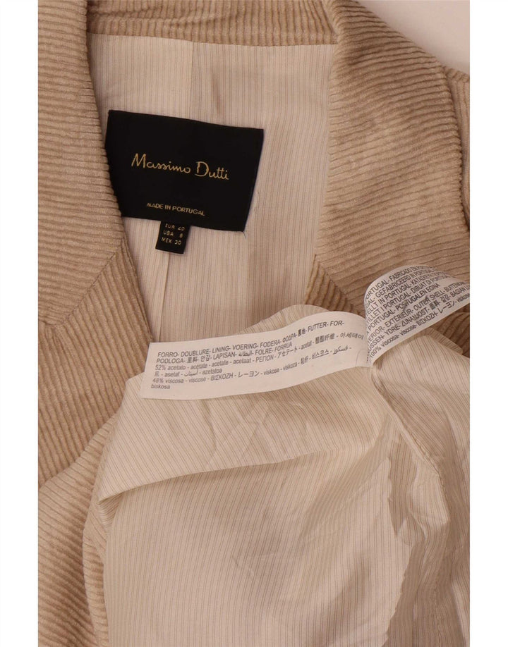 Massimo Dutti Damen Cord-Blazerjacke EU 40 Mittelbeige