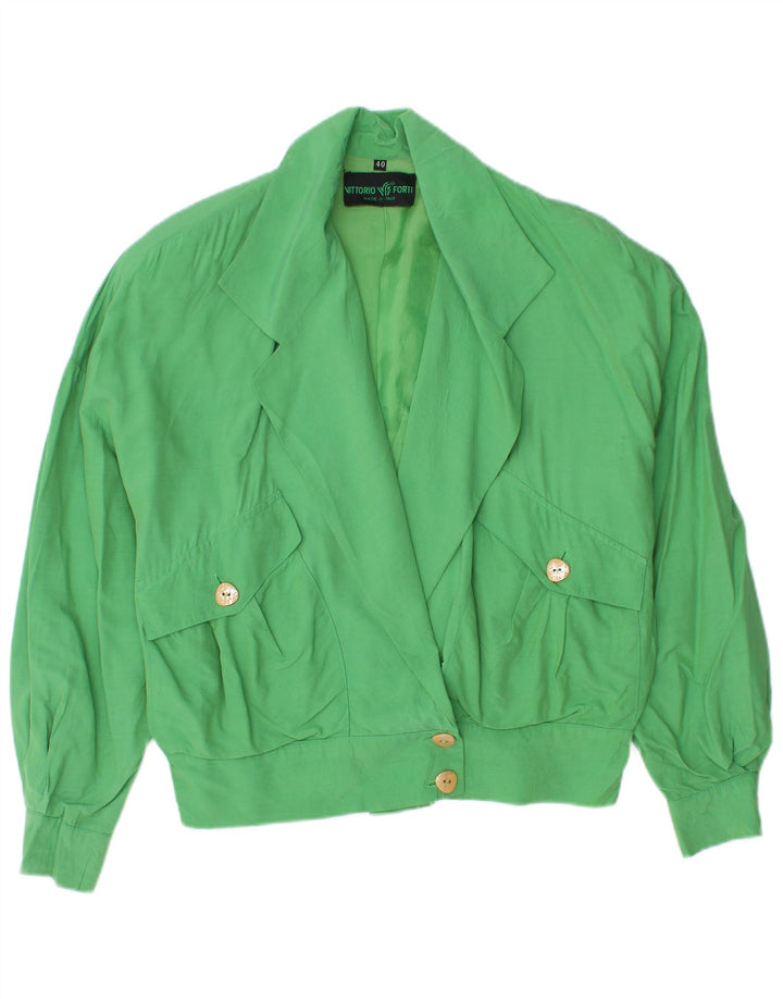 Vittorio Forti Damen 2-Knopf-Übergröße-Blazer-Jacke IT 40 Small Grün