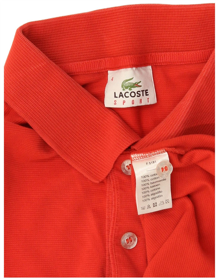 Lacoste Herren-Poloshirt, Größe 4, mittelrote Baumwolle