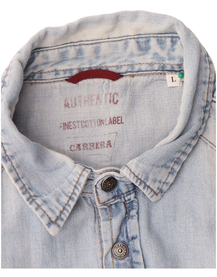 Carrera Herren-Jeanshemd, große blaue Baumwolle