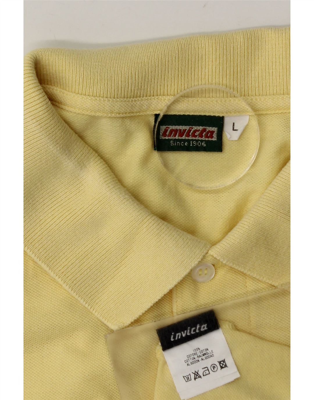 Invicta Herren-Poloshirt, groß, gelbe Baumwolle