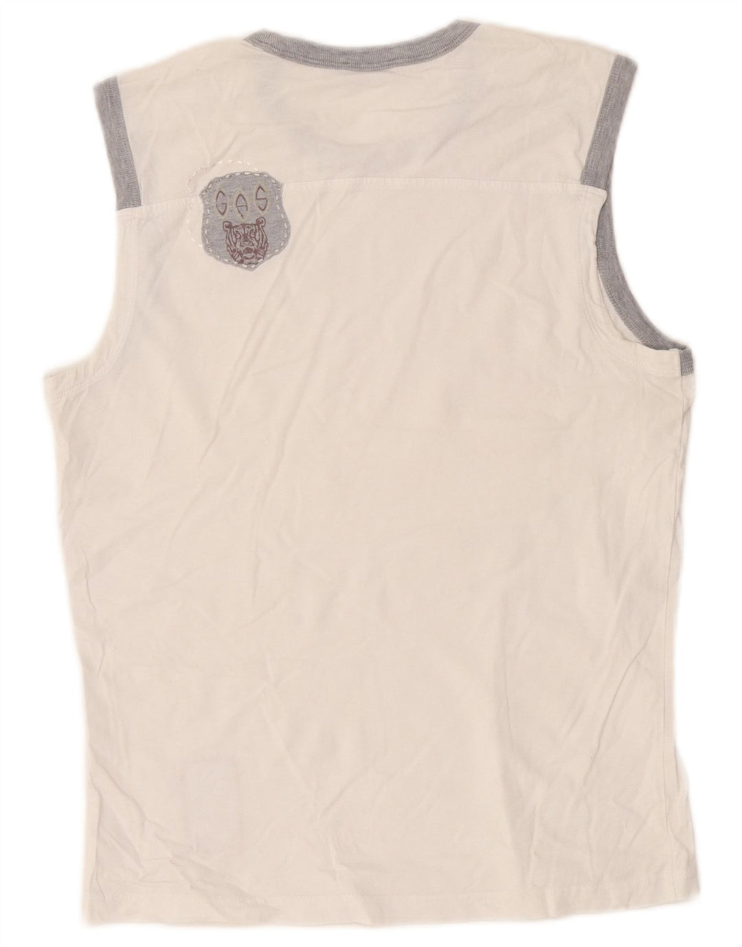 Gas Herren-Trägershirt, groß, Weiß, Farbblock