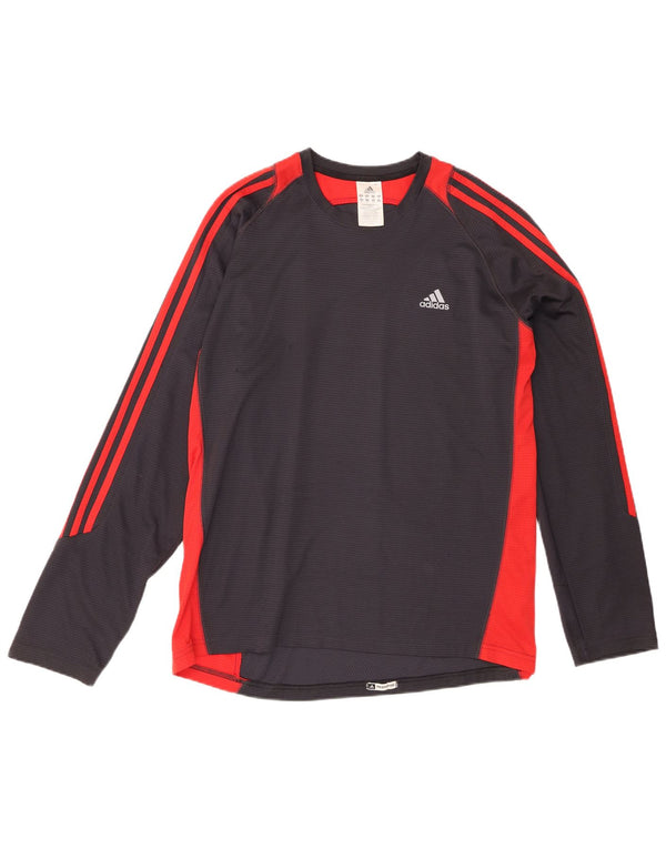 Adidas Herren Top Langarm XL Grau Colourblock Polyester