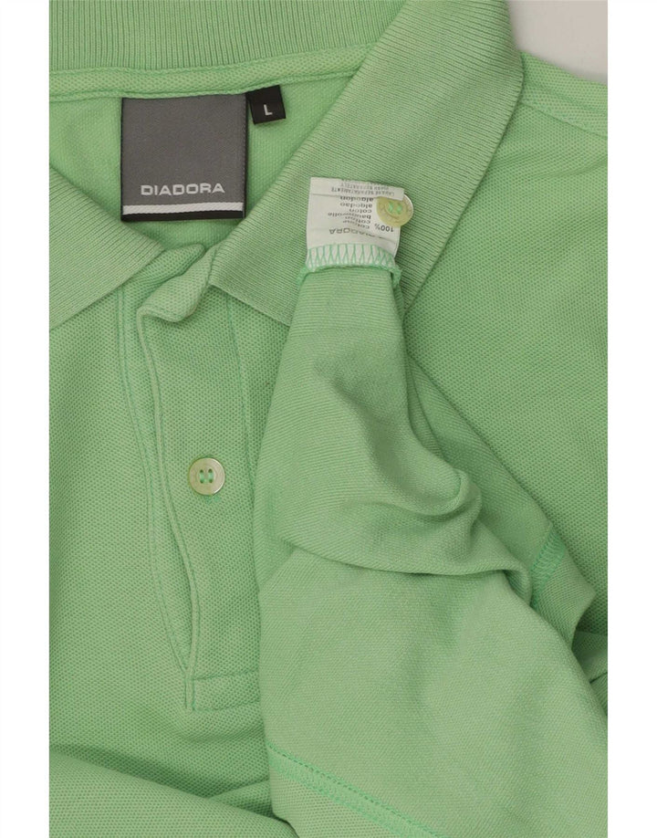 Diadora Herren-Poloshirt, große grüne Baumwolle
