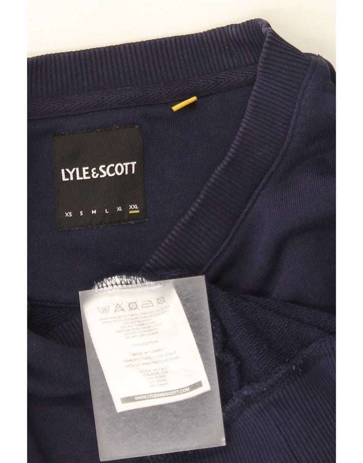 Lyle & Scott Herren Sweatshirt Pullover 2XL Marineblau Colourblock Baumwolle