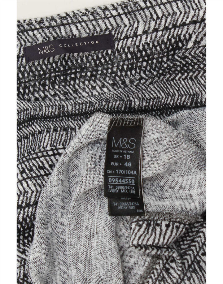Marks & Spencer Damen-Oberteil in Übergröße, 3/4-Ärmel, UK 18, XL, grau gestreift