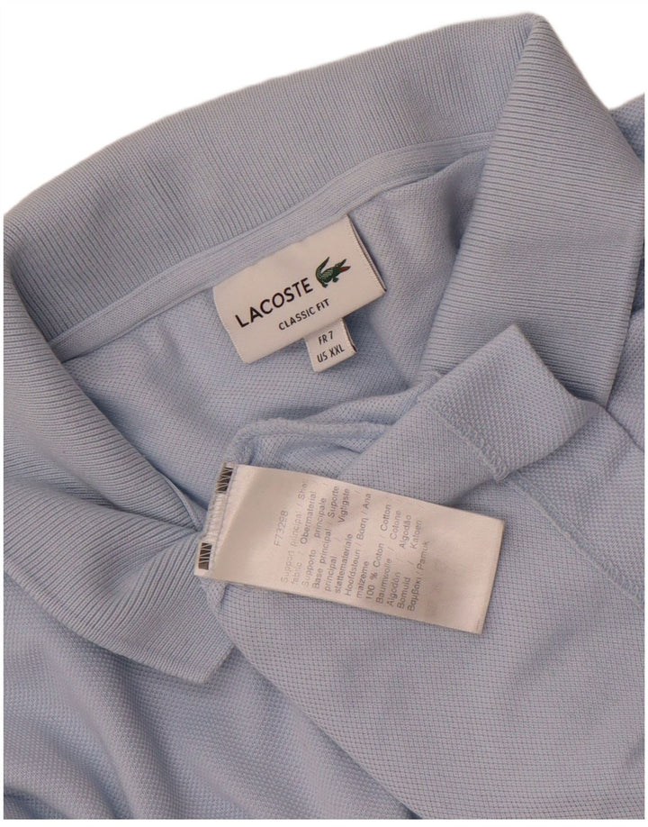 Lacoste Herren-Poloshirt mit klassischer Passform, Größe 7 2XL, blaue Baumwolle