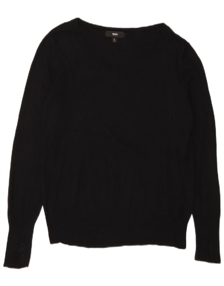 MOSSIMO Damen-Pullover mit U-Boot-Ausschnitt, Gr. 14, großes schwarzes Nylon