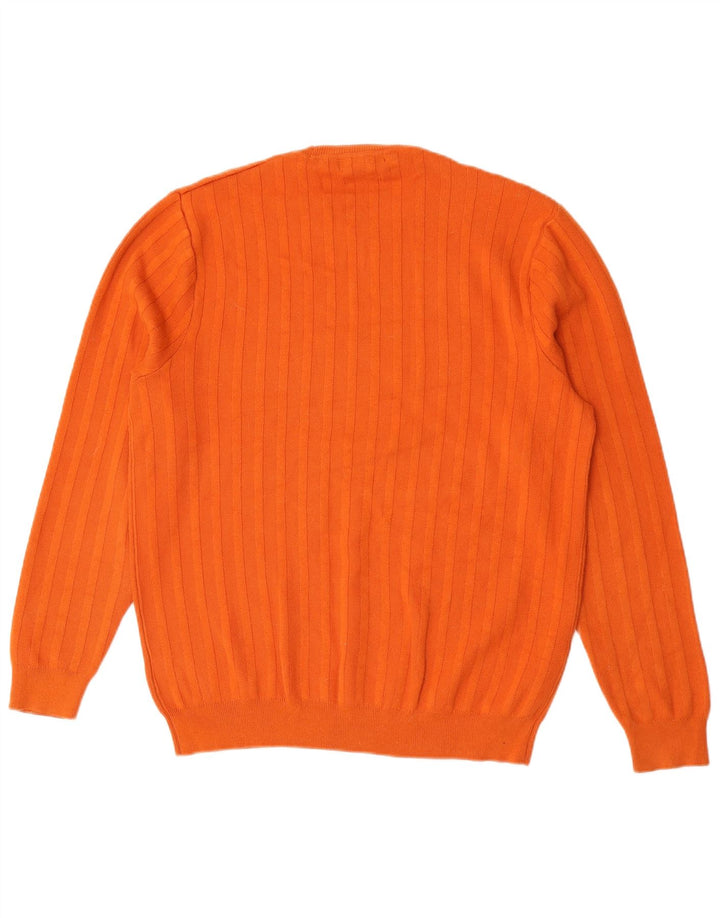 Marks & Spencer Herren-Pullover „Autograph“, Rundhalsausschnitt, groß, Baumwolle, Orange