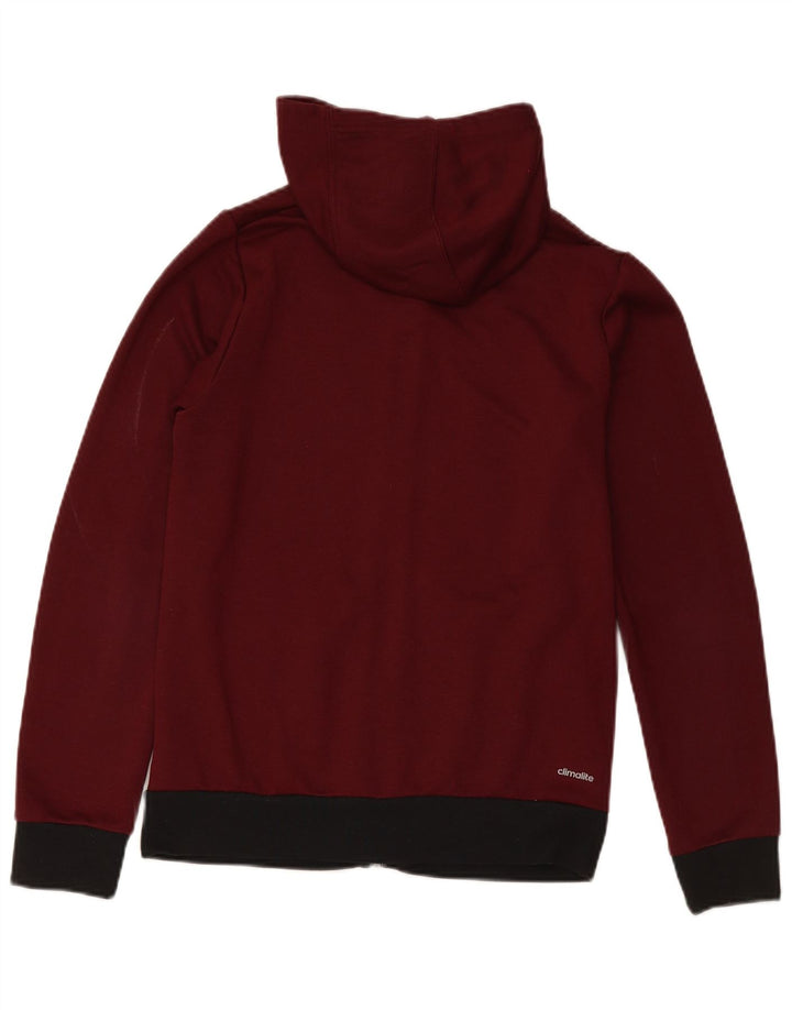 Adidas Herren Kapuzenpullover mit grafischem Reißverschluss, klein, Burgunderrot, Polyester