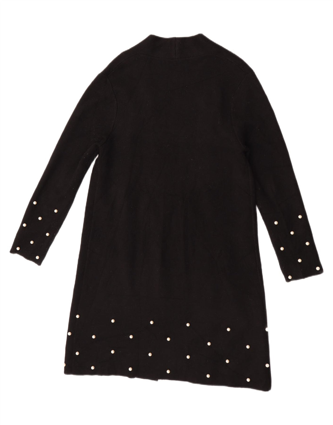 Zara Damen Longline Open Cardigan Pullover UK 10 Small Schwarz
