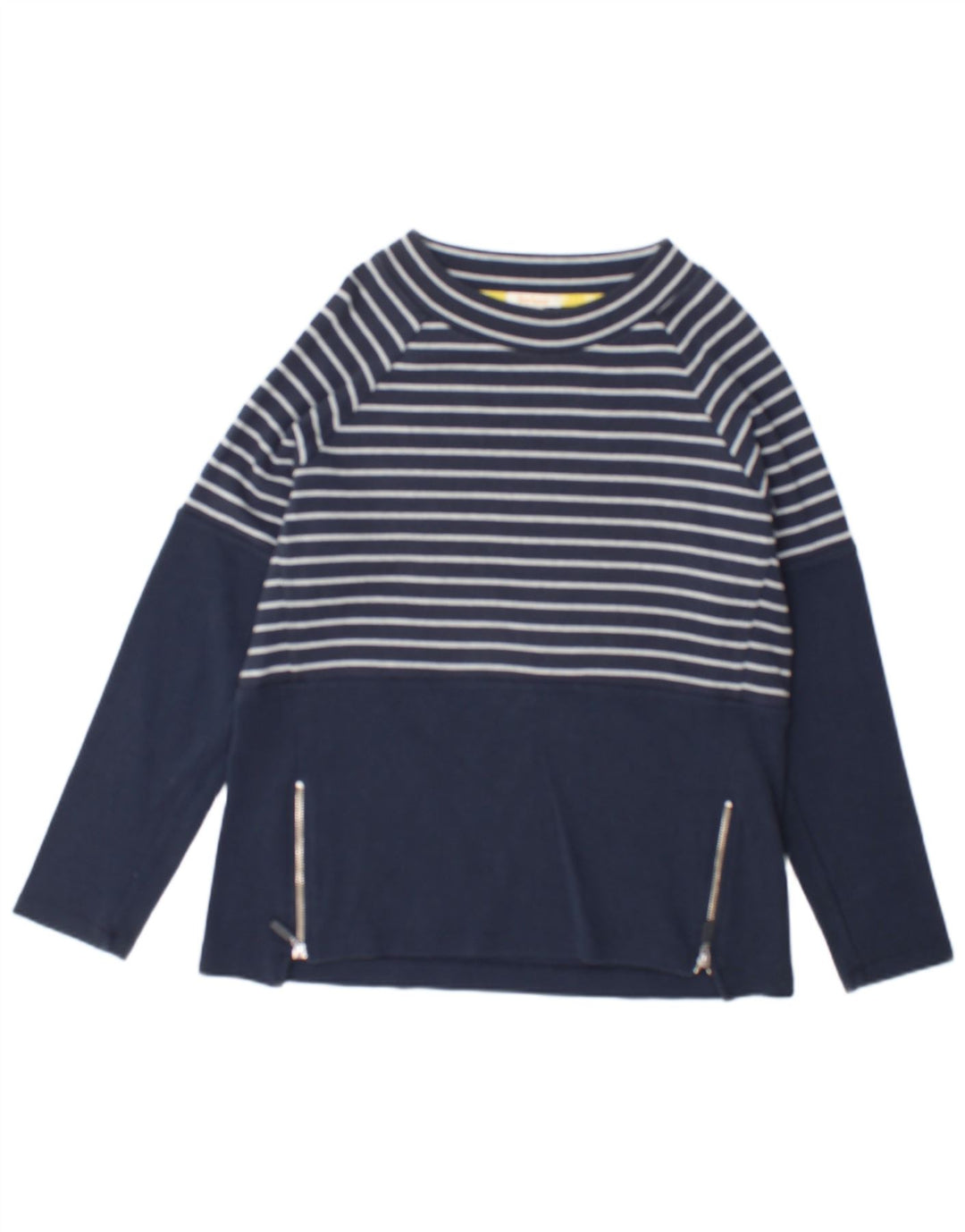 Barbour Damen Top Langarm UK 12 Mittel Marineblau gestreift Baumwolle
