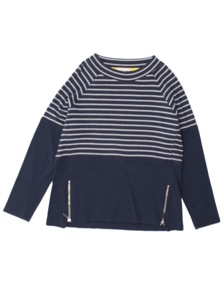 Barbour Damen Top Langarm UK 12 Mittel Marineblau gestreift Baumwolle