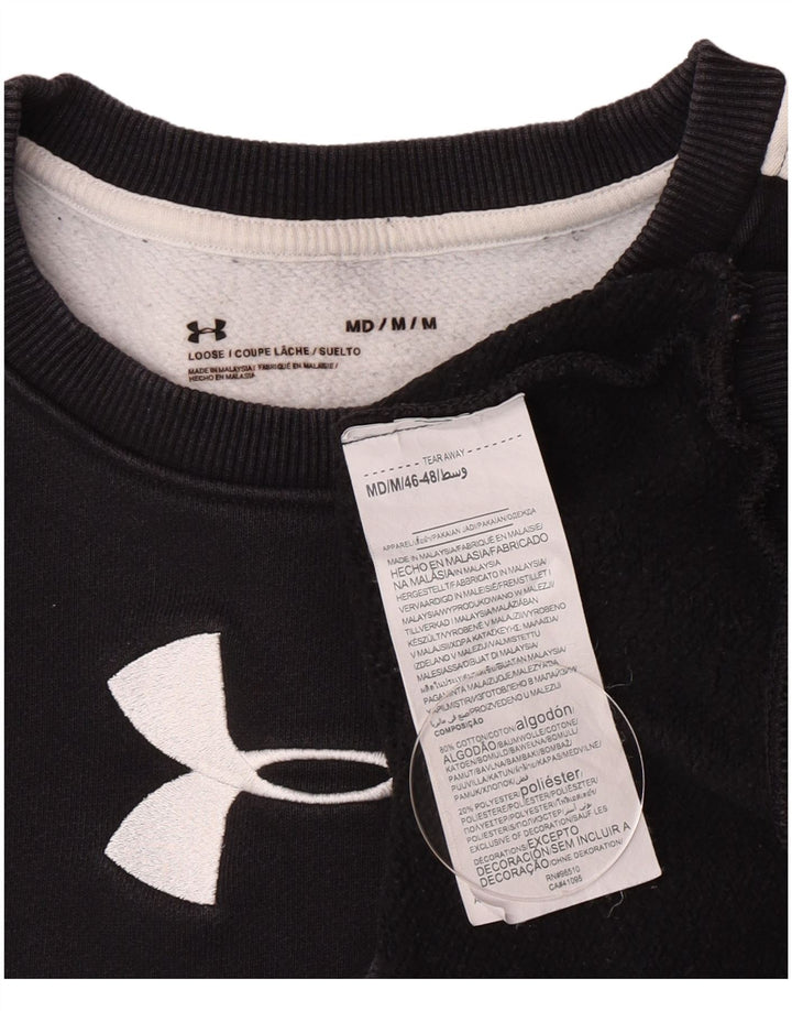 Under Armour Damen-Sweatshirt-Pullover UK 14 Mittelschwarzer Farbblock