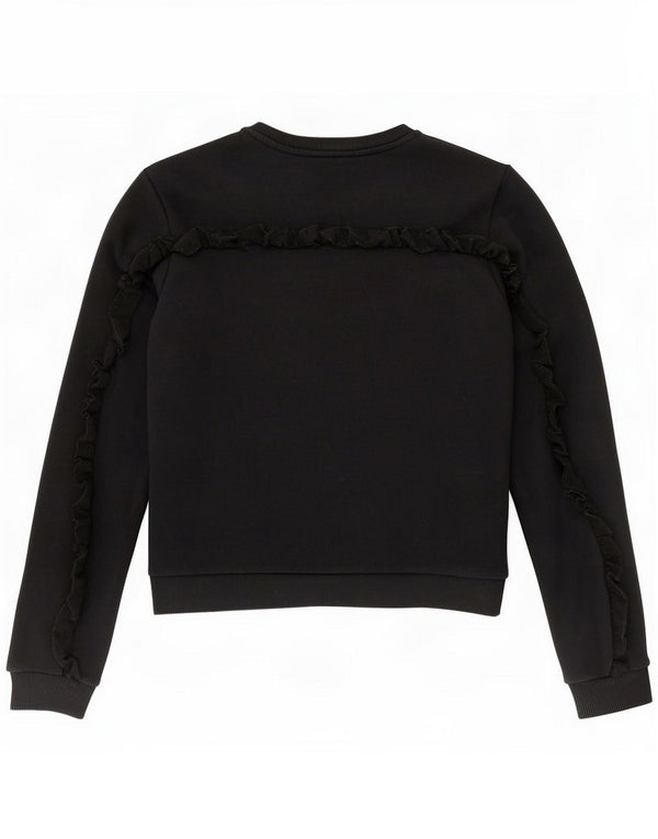 Pinko Girls Graphic Sweatshirt Jumper 12-13 Years XL Black Cotton