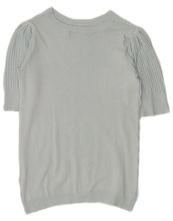 Marks & Spencer Damen Crop Crew Neck Pullover Pullover UK 10 Small Blau