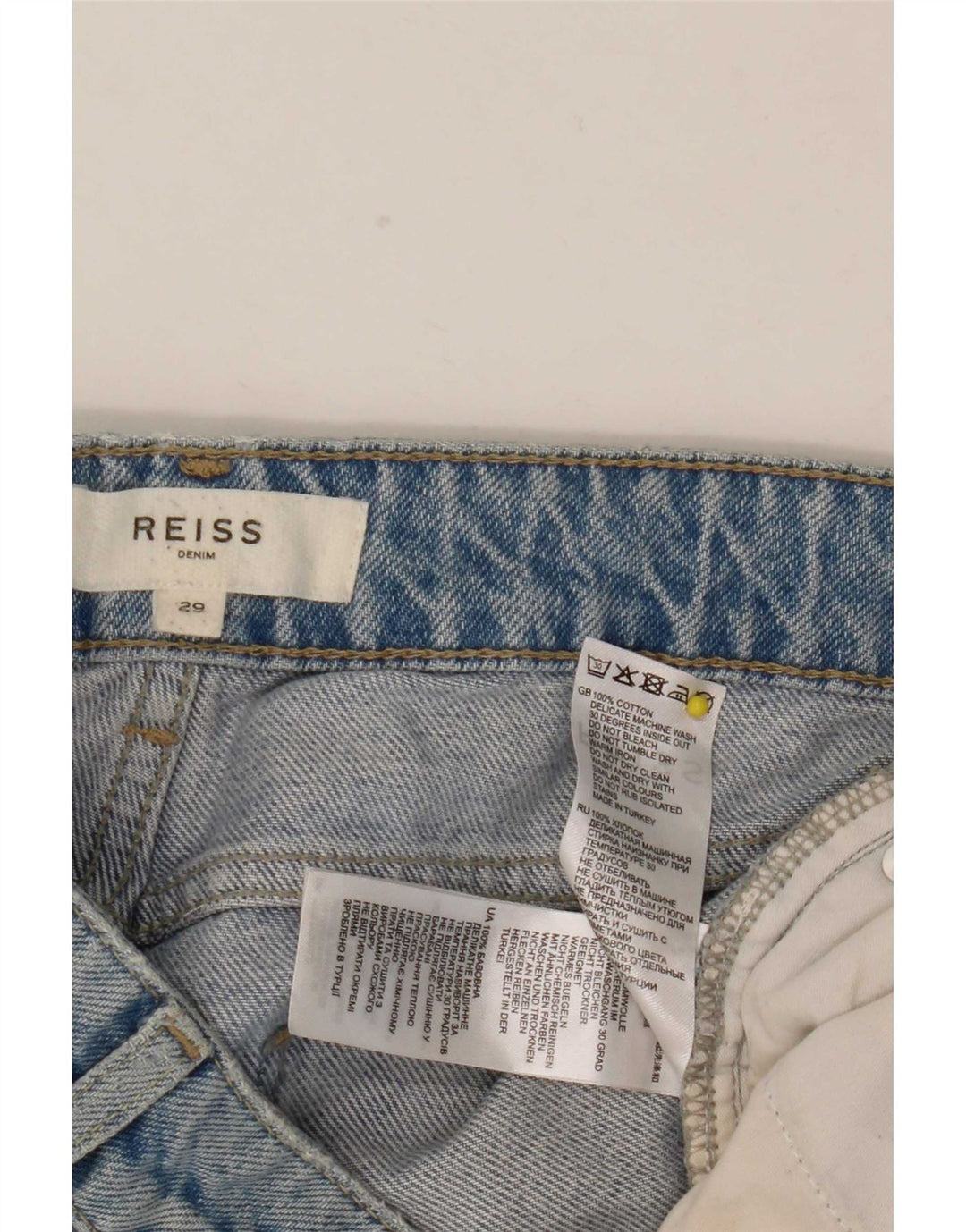 Reiss Damen Jeans im Distressed-Look, W29, L26, Blau, Baumwolle