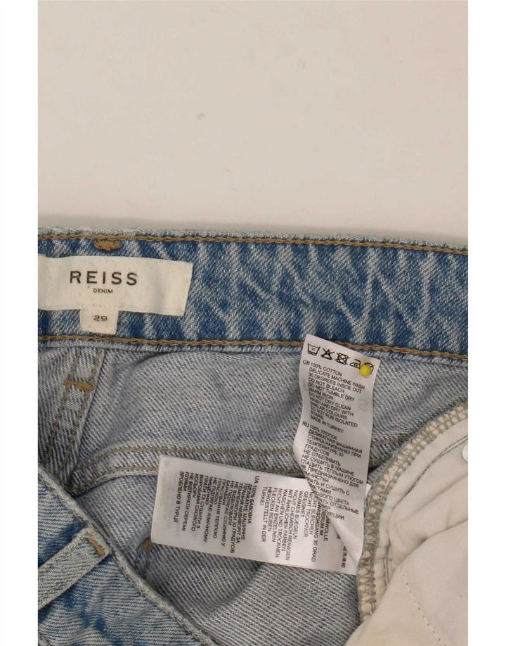 Reiss Damen Jeans im Distressed-Look, W29, L26, Blau, Baumwolle
