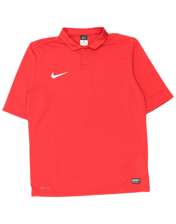 Nike Herren Dri Fit Poloshirt Mittelrotes Polyester