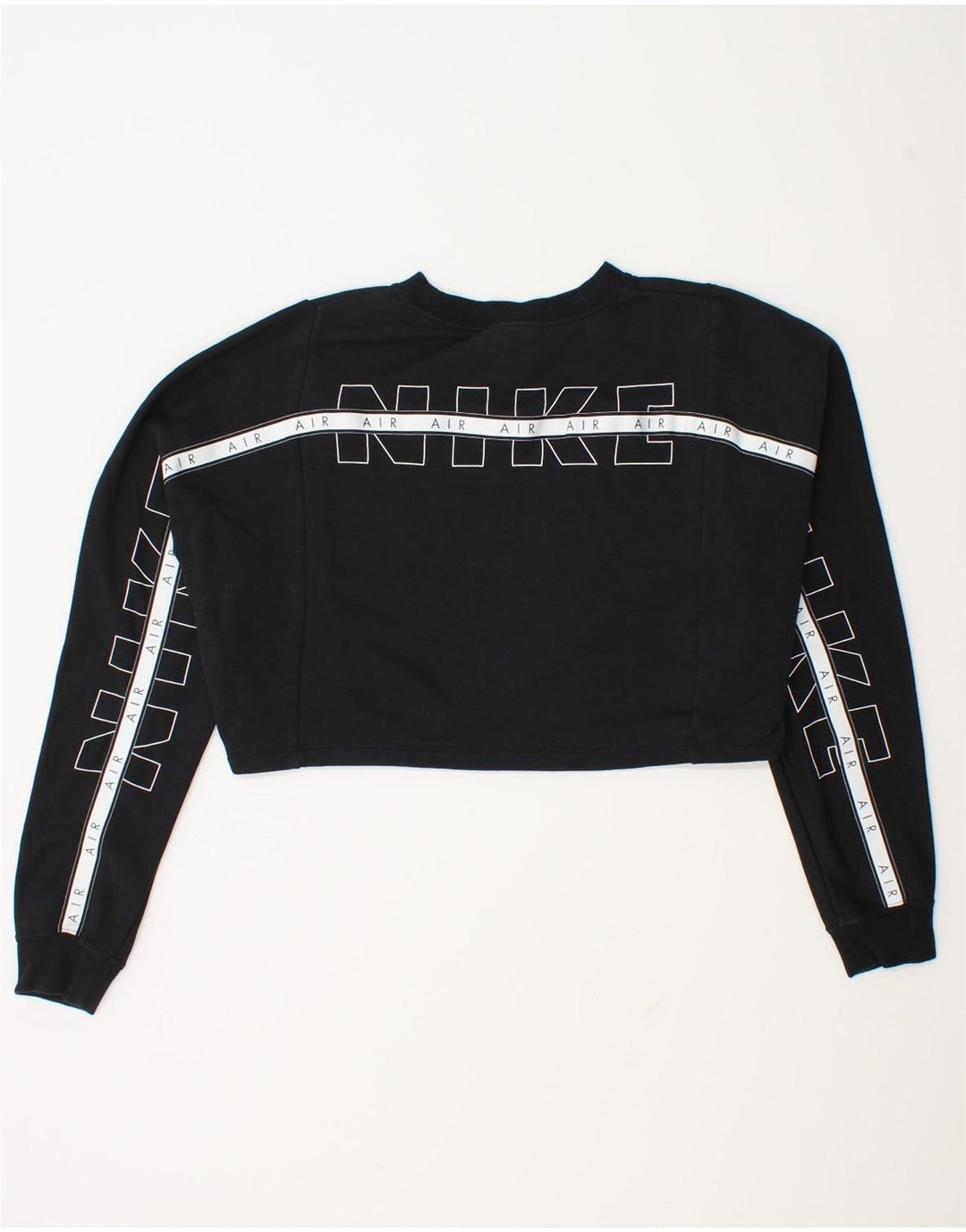 Nike Damen-Sweatshirt mit übergroßem Crop-Grafikmuster, Gr. 14, mittelschwarz