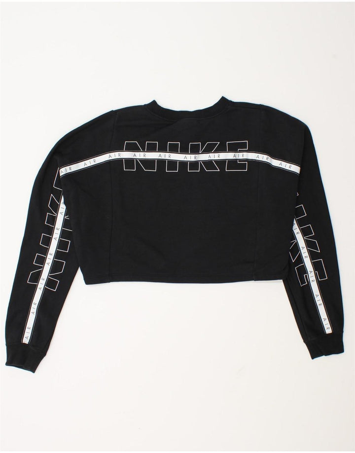 Nike Damen-Sweatshirt mit übergroßem Crop-Grafikmuster, Gr. 14, mittelschwarz