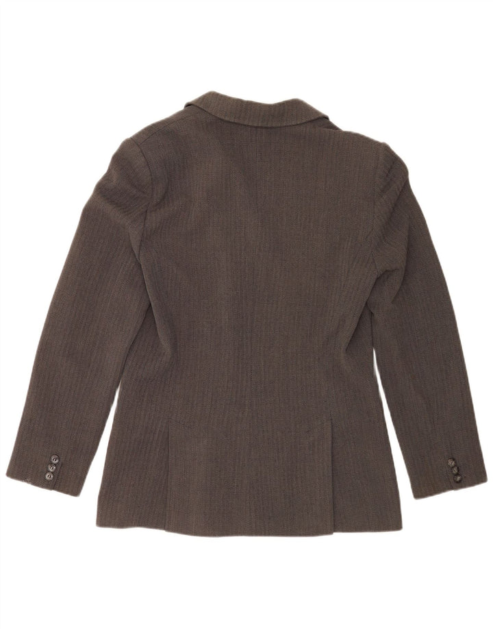 Max Mara Damen-Wochenende-Blazer-Jacke, UK 16, großes graues Chevron