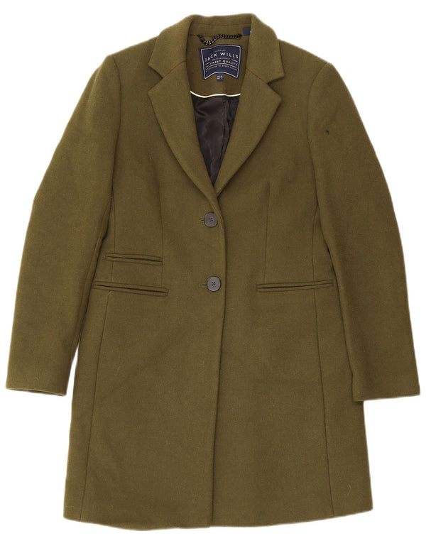 Jack Wills Damenmantel UK 10 Small Khaki Wool