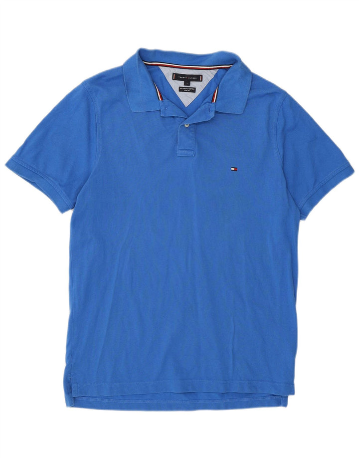 Tommy Hilfiger Herren-Poloshirt in schmaler Passform, groß, aus blauer Baumwolle