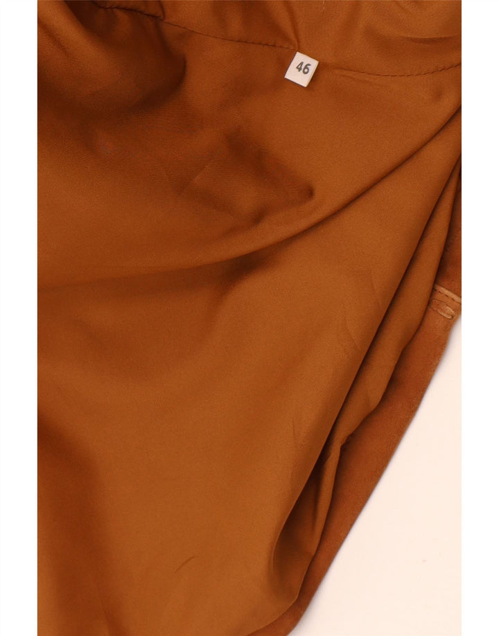 Vintage Damen Wildleder Übergroßer Mantel IT 46 Groß Braun