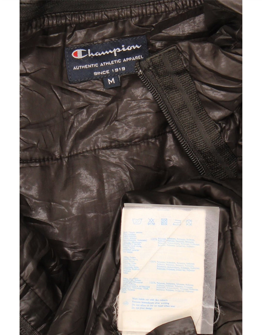 CHAMPION Mens Military Windbreaker Coat UK 38 Medium Black Polyester