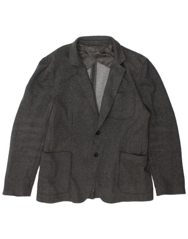 Zara Herren-Blazerjacke mit 2 Knöpfen, EU 56, XL, grau, Polyester