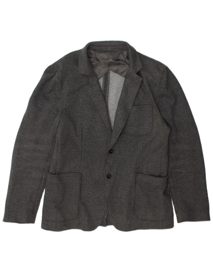Zara Herren-Blazerjacke mit 2 Knöpfen, EU 56, XL, grau, Polyester