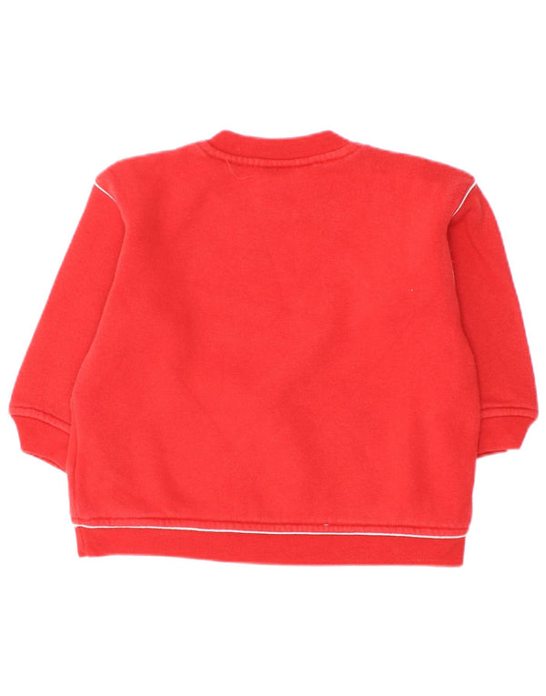 Adidas Baby-Jungen-Sweatshirt mit grafischem Knopfkragen, 9–12 Monate, Rot