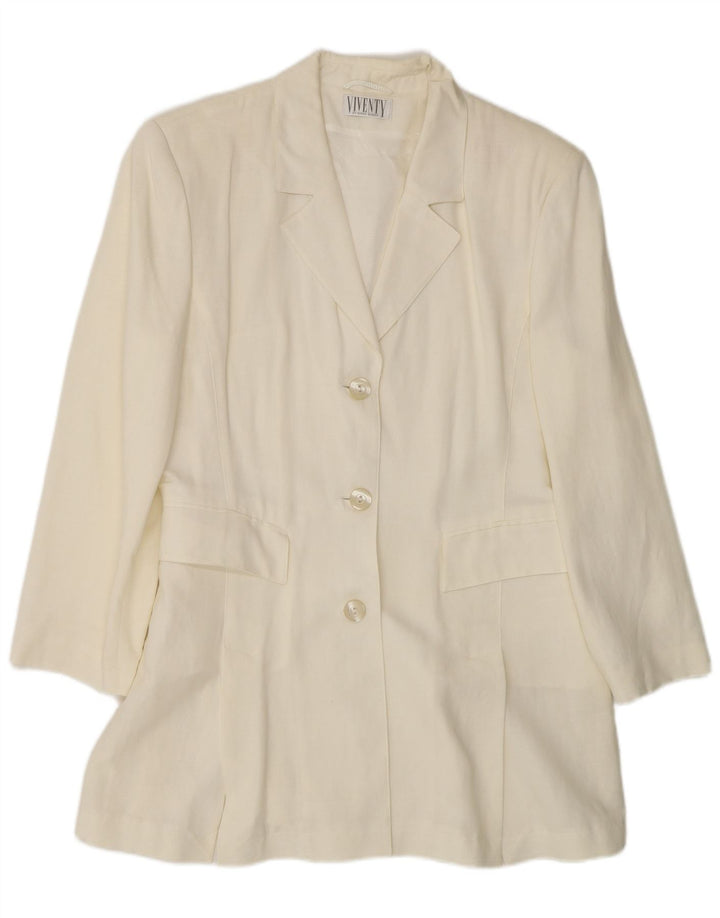 Viventy Damen Longline 3-Knopf-Blazerjacke EU 40 Medium Off White