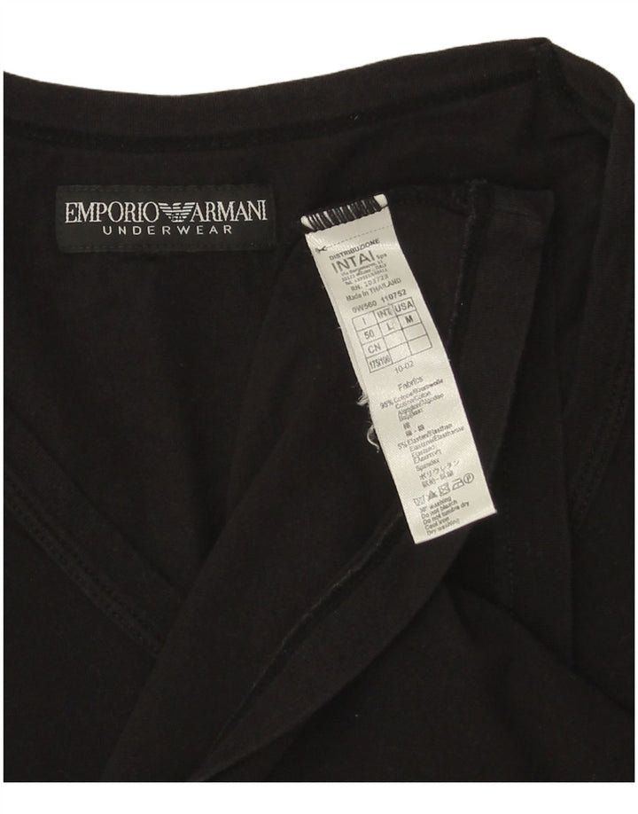 Emporio Armani Herren T-Shirt Top Medium Schwarz Baumwolle