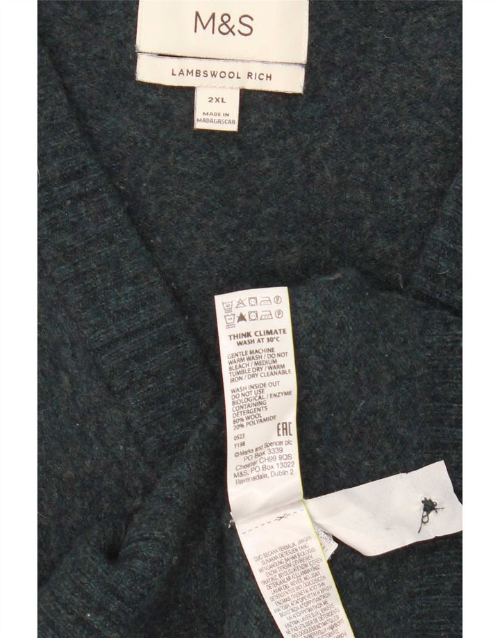 Marks & Spencer Herren Strickjacke 2XL Blaue Wolle