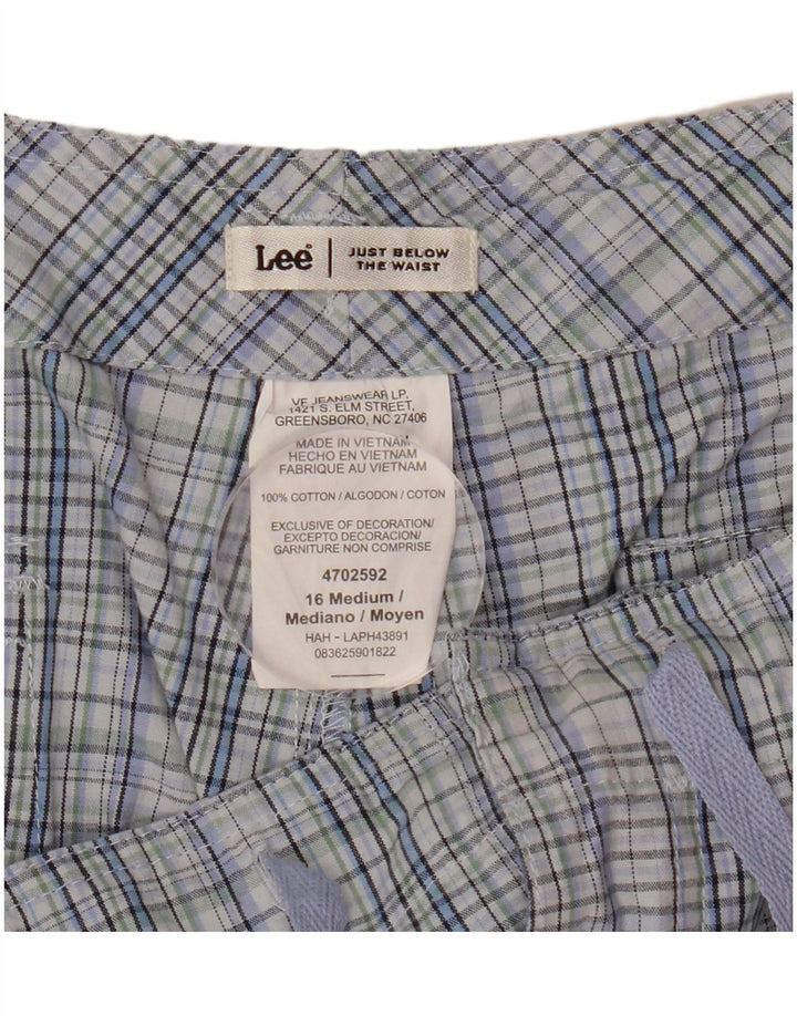 Lee Damen Chinoshorts US 16 2XL W36 blau karierte Baumwolle