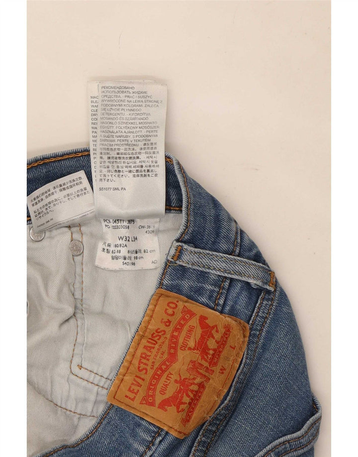 Levi's Herren 511 Slim Jeans W32 L34 Blaue Baumwolle
