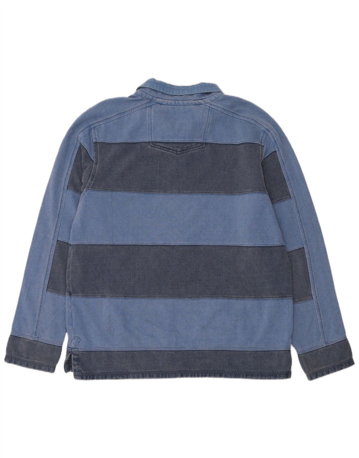 Fat Face Herren-Sweatshirt mit Reißverschluss am Hals, groß, aus blauer Baumwolle